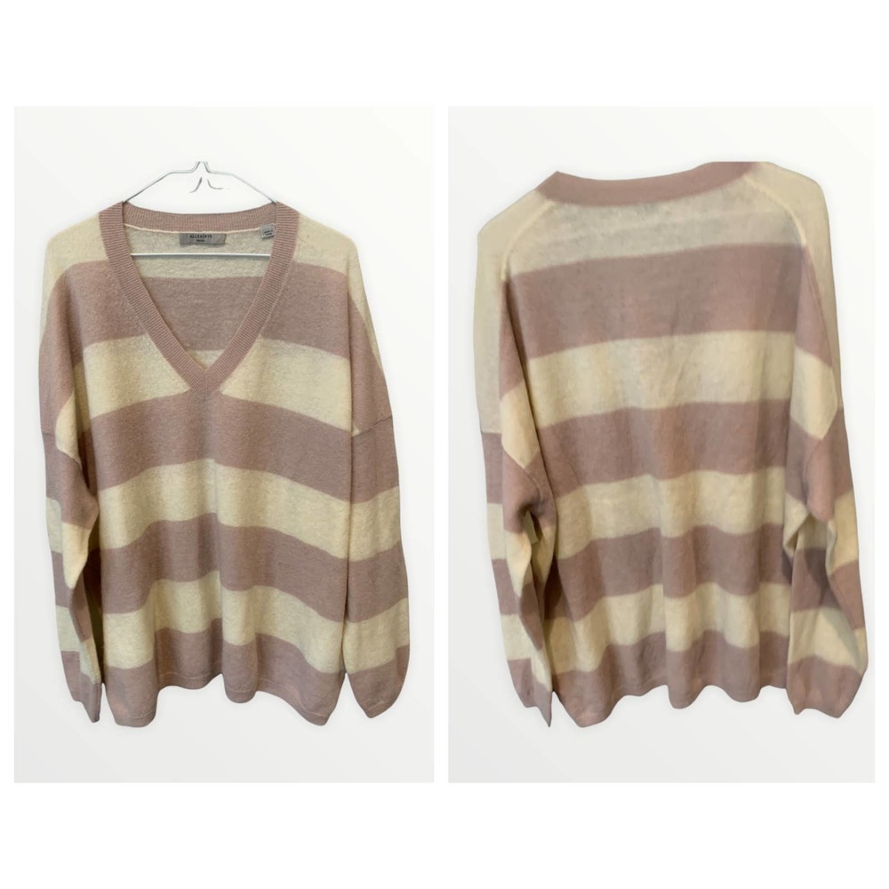 ALLSAINTS Byers Stripe V-Neck Sweater (S) - Picture 2 of 5